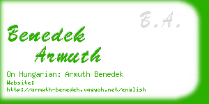 benedek armuth business card
